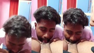 Horny bf licking gf wet pussy