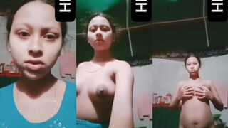 Desi pregnant village girl showing her boobs and pussy