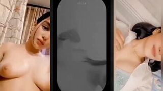 Pretty face gf showing her boobies