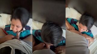 Bf making her gf suck dick on top of her