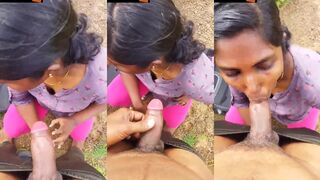 Tamil girl and boyfriend's outdoor sucking video